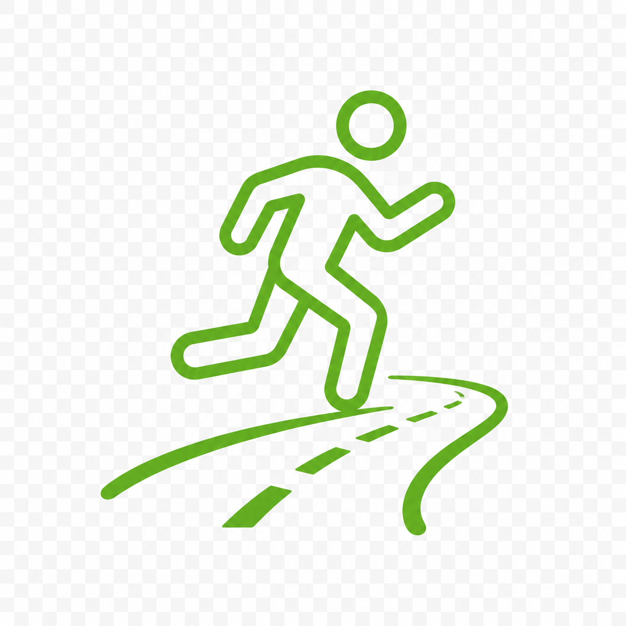 A figure running on a road